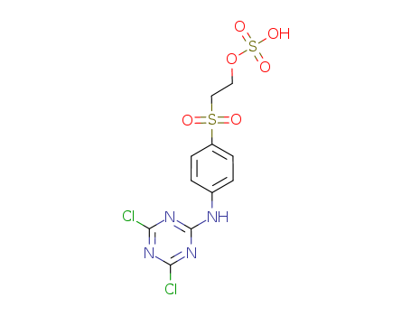 52610-09-0,2-[[4-[(4,6-dichloro-1,3,5-triazin-2-yl)amino]phenyl]sulphonyl]ethyl hydrogen sulphate,Ethanol,2-[[4-[(4,6-dichloro-1,3,5-triazin-2-yl)amino]phenyl]sulfonyl]-, hydrogensulfate (ester) (9CI)