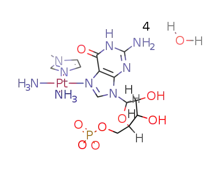 cis-{Pt(NH3)2(1-methylimidazole-N3)(5'-guanosinemonophosphate-N7)} * 4 H2O