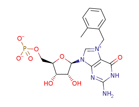 ((2R,3S,4R,5R)-5-(2-amino-7-(2-methylbenzyl)-6-oxo-1H-purin-1-ium-9(6H)-yl)-3,4-dihydroxytetrahydrofuran-2-yl)methyl phosphate
