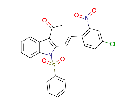 (E)-1-(2-(4-chloro-2-nitrostyryl)-1-(phenylsulfonyl)-1H-indol-3-yl)ethanone
