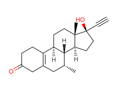 5630-53-5,Tibolone,19-Nor-17a-pregn-5(10)-en-20-yn-3-one, 17-hydroxy-7a-methyl- (7CI,8CI);(7a,17a)-17-Hydroxy-7-methyl-19-norpregn-5(10)-en-20-yn-3-one;7a-Methyl-17a-ethynyl-17b-hydroxy-5(10)-estren-3-one;7a-Methyl-D5,10-norethindrone;Livial;Liviella;Org OD 14;19-Norpregn-5(10)-en-20-yn-3-one,17-hydroxy-7-methyl-, (7a,17a)-;