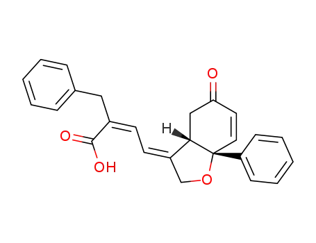 (Z)-2-benzyl-4-((E)-5-oxo-7a-phenyl-3a,4,5,7a-tetrahydrobenzofuran-3(2H)-ylidene)but-2-enoic acid
