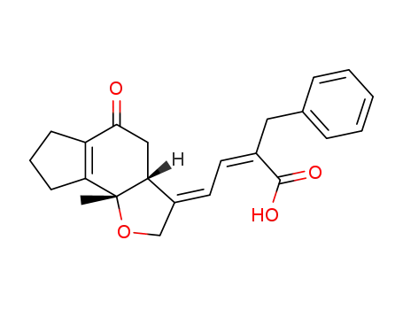 (2Z,4E)-2-benzyl-4-(8b-methyl-5-oxo-4,5,6,7,8,8b-hexahydro-2H-indeno[4,5-b]furan-3(3aH)-ylidene)but-2-enoic acid