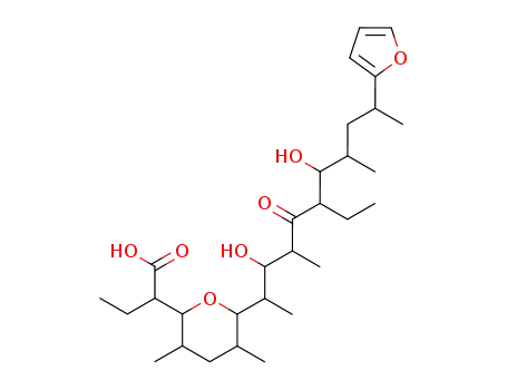 α-ethyl-6-<5-ethyl-9-(2-furanyl)-2,6-dihydroxy-1,3,7-trimethyl-4-oxodecyl>tetrahydro-3,5-dimethyl-2H-pyran-2-acetic acid
