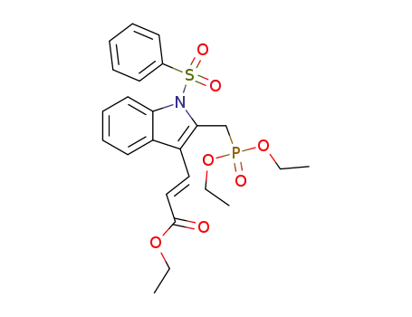 Diethyl <<1-(phenylsulfonyl)-3-(β-carbethoxyvinyl)indol-2-yl>methyl>phosphonate