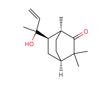 Molecular Structure of 874747-37-2 (Bicyclo[2.2.2]octanone,
6-(1-hydroxy-1-methyl-2-propenyl)-1,3,3-trimethyl-, (1S,4R,6R)-)