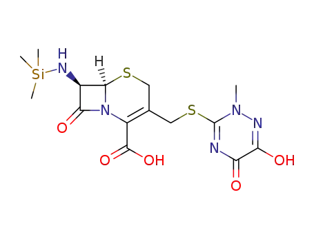 (7R,8R)-7-(trimethylsilylamino)-3-[(2,5-dihydro-6-hydroxy-2-methyl-5-oxo-1,2,4-triazin-3-yl)thiomethyl]-3-cephem-4-carboxylic acid