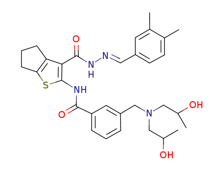 3-{[bis-(2-hydroxy-propyl)-amino]-methyl}-N-[3-(3,4-dimethyl-benzylidene-hydrazinocarbonyl)-5,6-dihydro-4H-cyclopenta[b]thiophen-2-yl]-benzamide