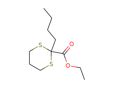 Molecular Structure of 32557-27-0 (ethyl 2-butyl-1,3-dithiane-2-carboxylate)