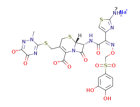 (6R,7R)-7-[(Z)-2-(2-amino-4-thiazolyl)-2-[[[(3,4-dihydroxyphenyl)sulphonyl]methoxy]imino]acetamido]-3-[[(2,5-dihydro-6-hydroxy-2-methyl-5-oxo-as-triazin-3-yl)thio]methyl]-8-oxo-5-thia-1-azabicyclo[4.2.0]oct-2-ene-2-carboxylic acid disodium salt