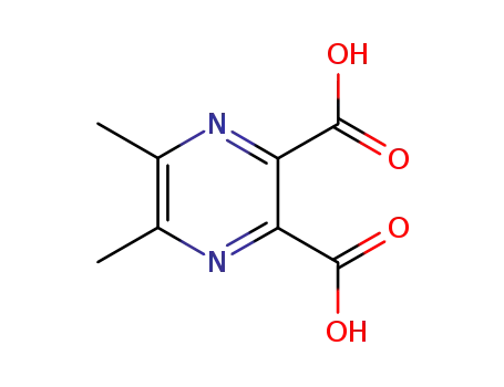 Molecular Structure of 41110-52-5 (2,3-Pyrazinedicarboxylic acid, 5,6-dimethyl-)