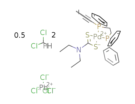 (N,N-diethyldithiocarbamato)[bis(diphenylphosphino)propane]palladium(II) tetrachloroplumbate(II)*0.5CH2Cl2