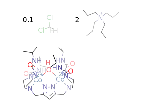 tetrapropylammonium μ-hydroxo-μ-(3,5-bis(bis[(N'-isopropylureaylato)-N-ethyl]aminatomethyl)-1H-pyrazolato)dicobaltate(II) dichloromethane adduct (10/1)