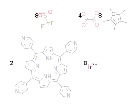 (((meso-tetra(4-pyridyl)porphyrin)(Ir(C5(Me)5))4)2(μ-oxalato)4(CF3SO3)8