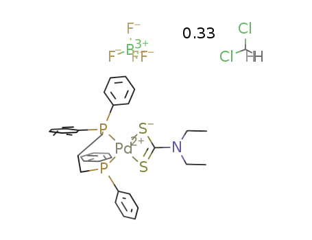 (N,N-diethyldithiocarbamato)[1,3-bis(diphenylphosphino)propane]palladium(II) tetrafluoroborate - dichloromethane (3/1)