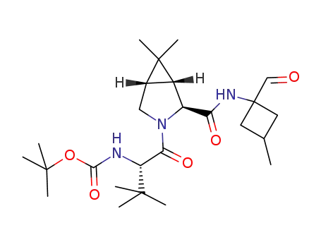 {1-[2-(1-formyl-3-methyl-cyclobutylcarbamoyl)-6,6-dimethyl-3-aza-bicyclo[3.1.0]hexane-3-carbonyl]-2,2-dimethyl-propyl}-carbamic acid tert-butyl ester