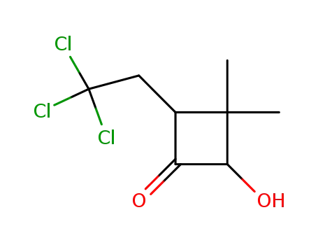 4-(2',2',2'-Trichloraethyl)-2-hydroxy-3,3-dimethylcyclobutanon