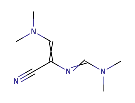 Molecular Structure of 114068-06-3 (Methanimidamide,
N'-[1-cyano-2-(dimethylamino)ethenyl]-N,N-dimethyl-)