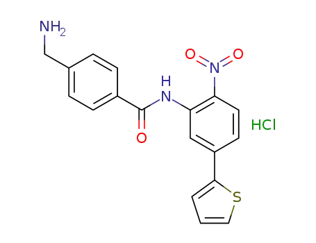 4-(aminomethyl)-N-(2-nitro-5-(thiophen-2-yl)phenyl)benzamide hydrochloride