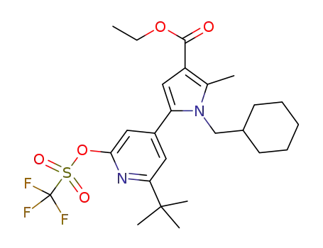 ethyl 5-(2-(tert-butyl)-6-(((trifluoromethyl)sulfonyl)oxy)pyridin-4-yl)-1-(cyclohexylmethyl)-2-methyl-1H-pyrrole-3-carboxylate