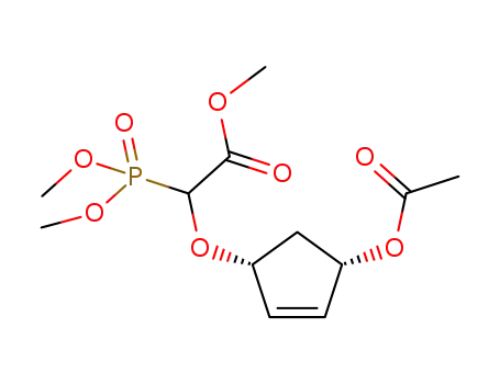 (+)-(1R,4S)-1-[(methoxycarbonyl)dimethyl phosphonomethoxy]-4-acetoxycyclopent-2-ene