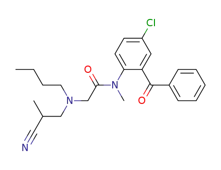 N-(2-Benzoyl-4-chloro-phenyl)-2-[butyl-(2-cyano-2-methyl-ethyl)-amino]-N-methyl-acetamide