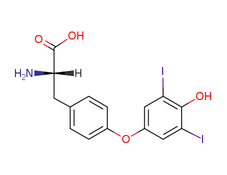 Molecular Structure of 4192-14-7 (O-(4-hydroxy-3,5-diiodophenyl)-L-tyrosine)