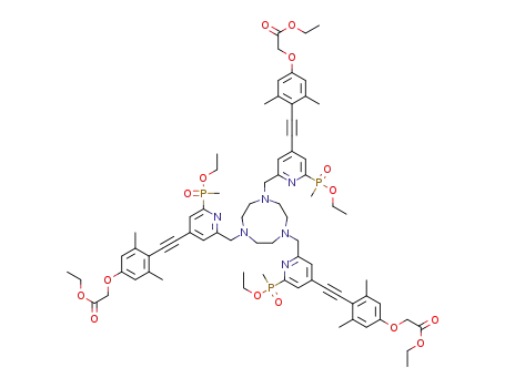 triethyl-2,2’,2’’-[({(6,6’,6’’-[(1,4,7-triazacyclononane-1,4,7-triyl)tris(methylene)]tris{2-[ethoxy(methyl)phosphoryl]pyridine-6,4-diyl})tris(ethyne-2,1-diyl)}tris(3,5-dimethylbenzene-4,1-diyl))tris(oxy)]triacetate