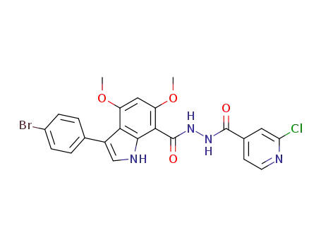3-(4-bromophenyl)-N'-(2-chloroisonicotinoyl)-4,6-dimethoxy-1H-indole-7-carbohydrazide
