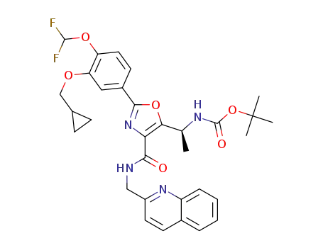 (S)-tert-butyl (1-(2-(3-(cyclopropylmethoxy)-4-(difluoromethoxy)phenyl)-4-((quinolin-2-ylmethyl)carbamoyl)oxazol-5-yl)ethyl)carbamate