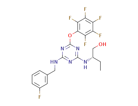 (S)-2-((4-((3-fluorobenzyl)amino)-6-(perfluorophenoxy)-1,3,5-triazin-2-yl)amino)butan-1-ol