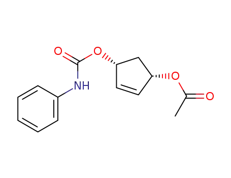 (1S,4R)-4-(((phenyl)carbamoyl)oxy)cyclopent-2-en-1-yl acetate