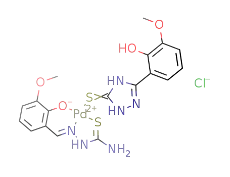 (3-methoxysalicylaldehyde-thiosemicarbazone)(5-(2-hydroxy-3-methoxy-phenyl)-2,4-dihydro-[1,2,4]triazole-3-thione)palladium(II) cloride
