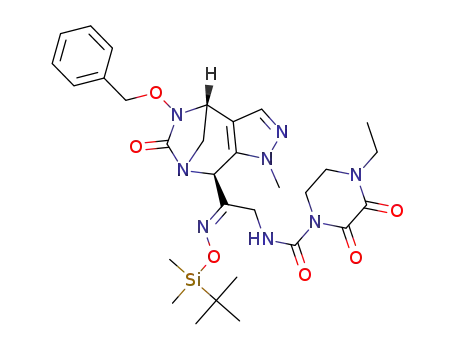 N-((E)-2-((4R,8S)-5-(benzyloxy)-1-methyl-6-oxo-4,5,6,8-tetrahydro-1H-4,7-methanopyrazolo[3,4-e][1,3]diazepin-8-yl)-2-(((tert-butyldimethylsilyl)oxy)imino)ethyl)-4-ethyl-2,3-dioxopiperazine-1-carboxamide