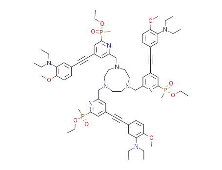 triethyl (((1,4,7-triazacyclononane-1,4,7-triyl)tris(methylene))tris(4-((3-(diethylamino)-4-methoxyphenyl)ethynyl)pyridine-6,2-diyl))tris(methylphosphinate)