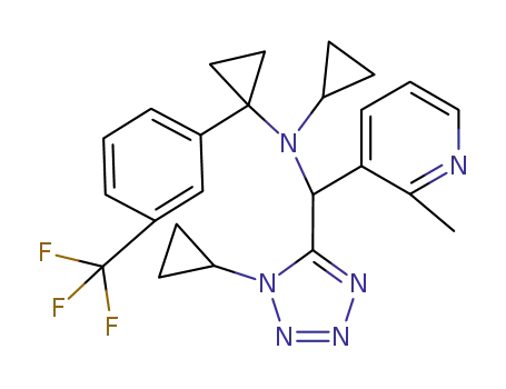 N-cyclopropyl-N-((1-cyclopropyl-1H-tetrazol-5-yl)(2-methylpyridin-3-yl)methyl)-1-(3-(trifluoromethyl)phenyl)cyclopropan-1-amine