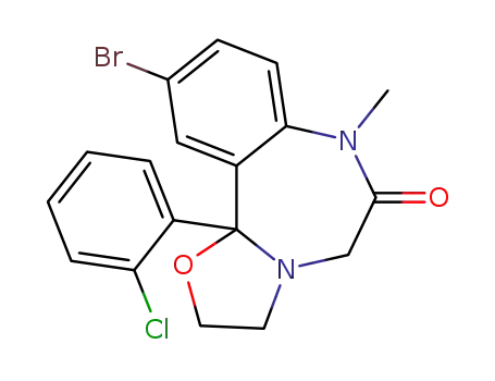 10-bromo-11b-(2-chloro-phenyl)-7-methyl-2,3,7,11b-tetrahydro-benzo[f]oxazolo[3,2-d][1,4]diazepin-6-one