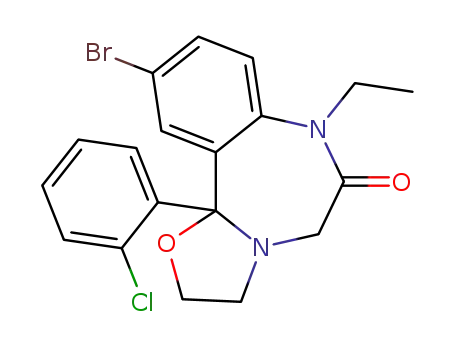 10-bromo-11b-(2-chloro-phenyl)-7-ethyl-2,3,7,11b-tetrahydro-benzo[f]oxazolo[3,2-d][1,4]diazepin-6-one