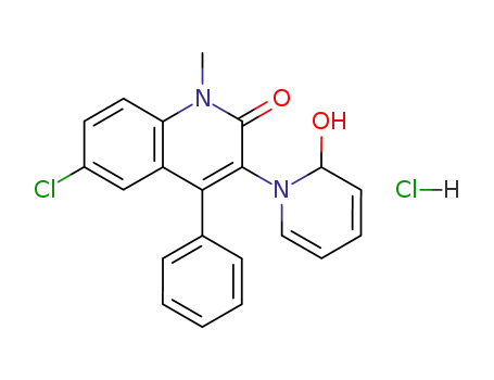 3-pyridinio-6-chloro-1-methyl-4-phenyl-2-(1H)quinolone pseudo base chloride
