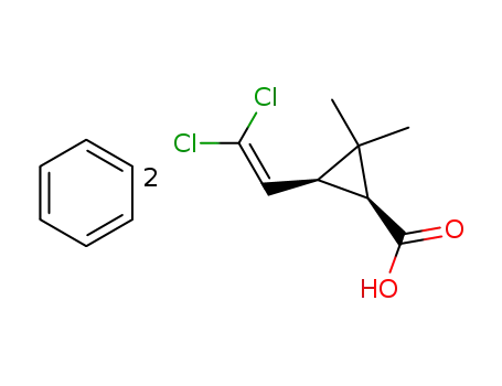 (1S,3S)-3-(2,2-Dichloro-vinyl)-2,2-dimethyl-cyclopropanecarboxylic acid; compound with benzene
