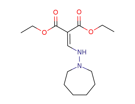 Molecular Structure of 94621-04-2 (Propanedioic acid, [[(hexahydro-1H-azepin-1-yl)amino]methylene]-,
diethyl ester)