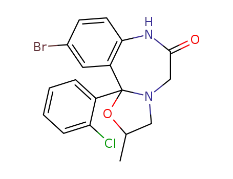 Molecular Structure of 24143-28-0 (10-bromo-11b-(2-chlorophenyl)-2-methyl-2,3,7,11b-tetrahydro[1,3]oxazolo[3,2-d][1,4]benzodiazepin-6(5H)-one)