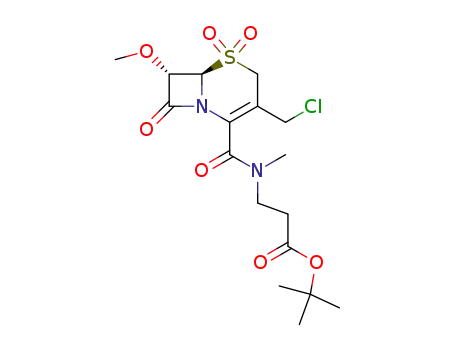3-[((6R,7S)-3-Chloromethyl-7-methoxy-5,5,8-trioxo-5λ6-thia-1-aza-bicyclo[4.2.0]oct-2-ene-2-carbonyl)-methyl-amino]-propionic acid tert-butyl ester