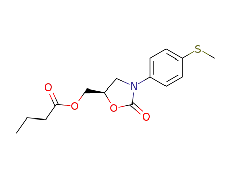 (R)-<3-<4-(methylthio)phenyl>-2-oxo-5-oxazolidinyl>methyl butyrate
