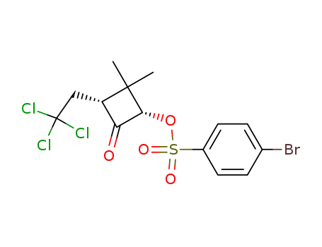 cis-2-(p-Bromphenyl)sulfonyloxy-3,3-dimethyl-4-(2',2',2'-trichloraethyl)cyclobutanon
