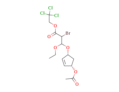 2',2',2'-trichloroethyl (1''R,4''S)-3-(cis-4''-acetoxycyclopent-2''-enyloxy)-2-bromo-3-ethoxypropionate