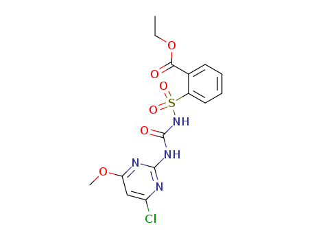 90982-32-4,Chlorimuron-ethyl,Chlorimuron-ethyl 75%WDG;Chlorimuronethyl ester;Classic;Classic 25DF;DPX-F 6025;Ethyl2-[N-[N-(4-chloro-6-methoxypyrimidin-2-yl)carbamoyl]sulfamoyl]benzoate;HIT25VP;
