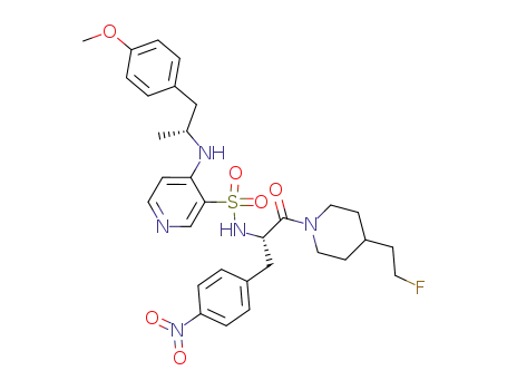 4-[(R)-2-(4-Methoxy-phenyl)-1-methyl-ethylamino]-pyridine-3-sulfonic acid [(S)-2-[4-(2-fluoro-ethyl)-piperidin-1-yl]-1-(4-nitro-benzyl)-2-oxo-ethyl]-amide