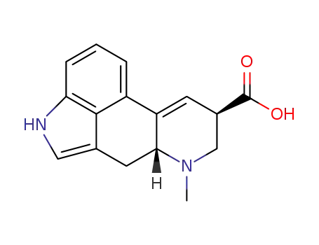 Molecular Structure of 82-58-6 (9,10-DIDEHYDRO-6-METHYL-ERGOLINE-8-CARBOXYLIC ACID)