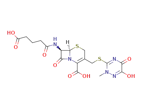 (6R,7R)-7-(4-Carboxy-butyrylamino)-3-(6-hydroxy-2-methyl-5-oxo-2,5-dihydro-[1,2,4]triazin-3-ylsulfanylmethyl)-8-oxo-5-thia-1-aza-bicyclo[4.2.0]oct-2-ene-2-carboxylic acid